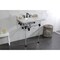Kingston Brass 30 Carrara Marble Console Sink with Acrylic Legs, Marble WhiteMatte Black LMS30MA0 - alternate 2